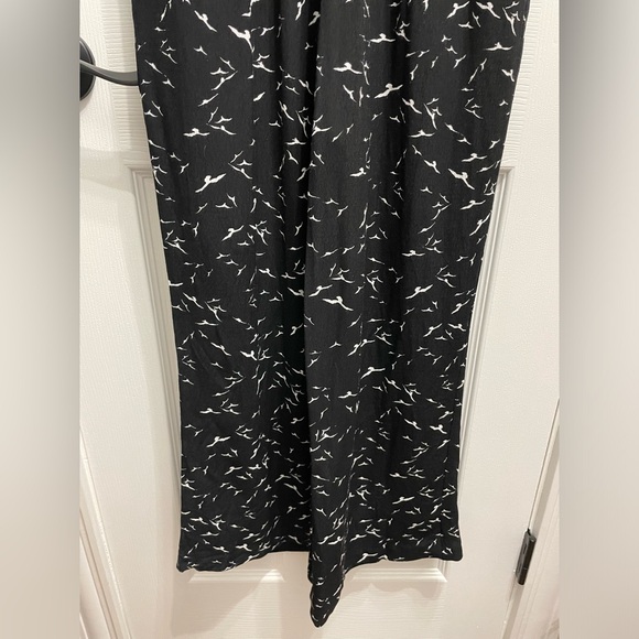 ETT TWA by Anthropologie Karlie Jumpsuit Novelty Print Wide Leg Black White Med - Picture 4 of 12